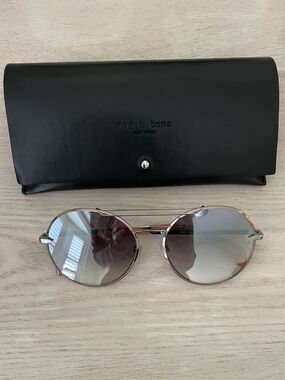 rag & bone Silver Mirrored Aviator Sunglasses